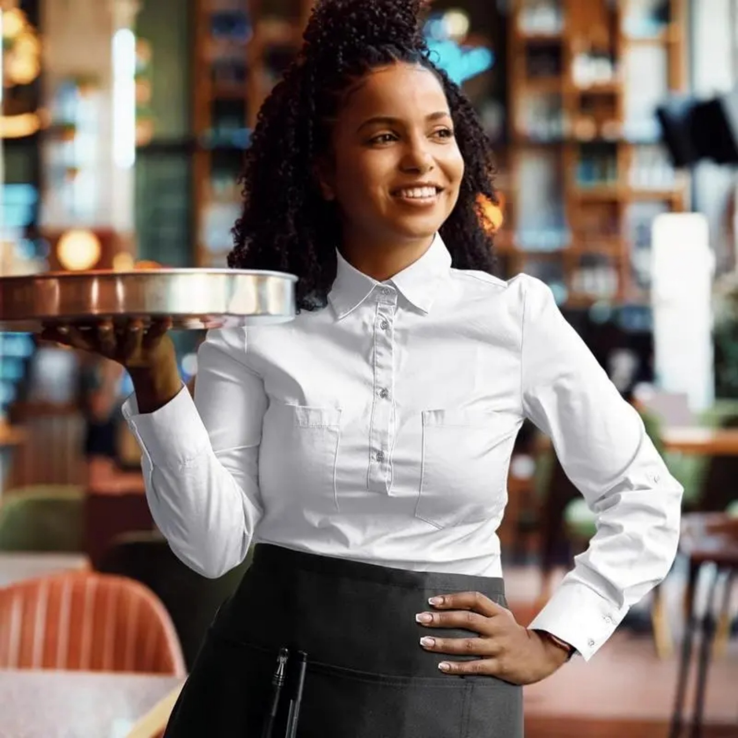 Commercial Kitchen And Bar - Server Aprons with 3Pockets (1 Pack)